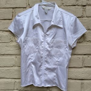 90s zip up blouse